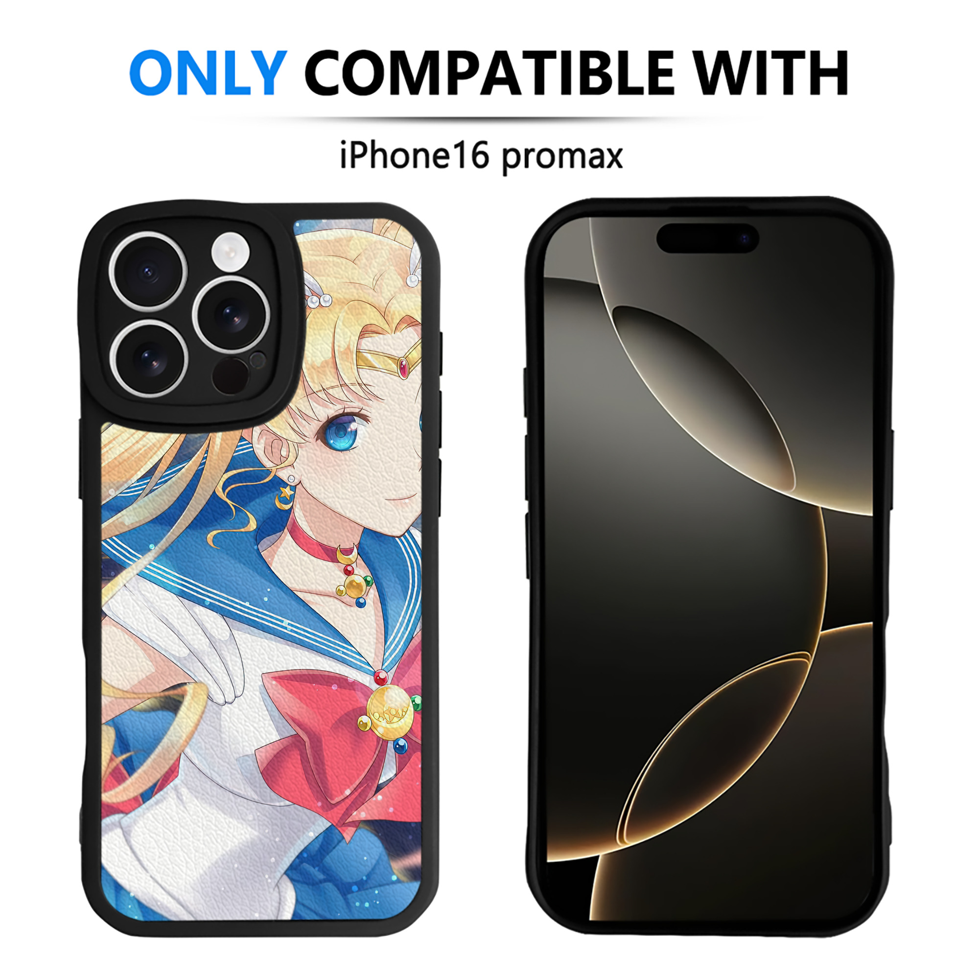 （画像用） 美少女戦士セーラームーン Sailor Moon 【iPhone 16シリーズ対応】シリコンスマホケース（レザー調） 材質：シリコン
